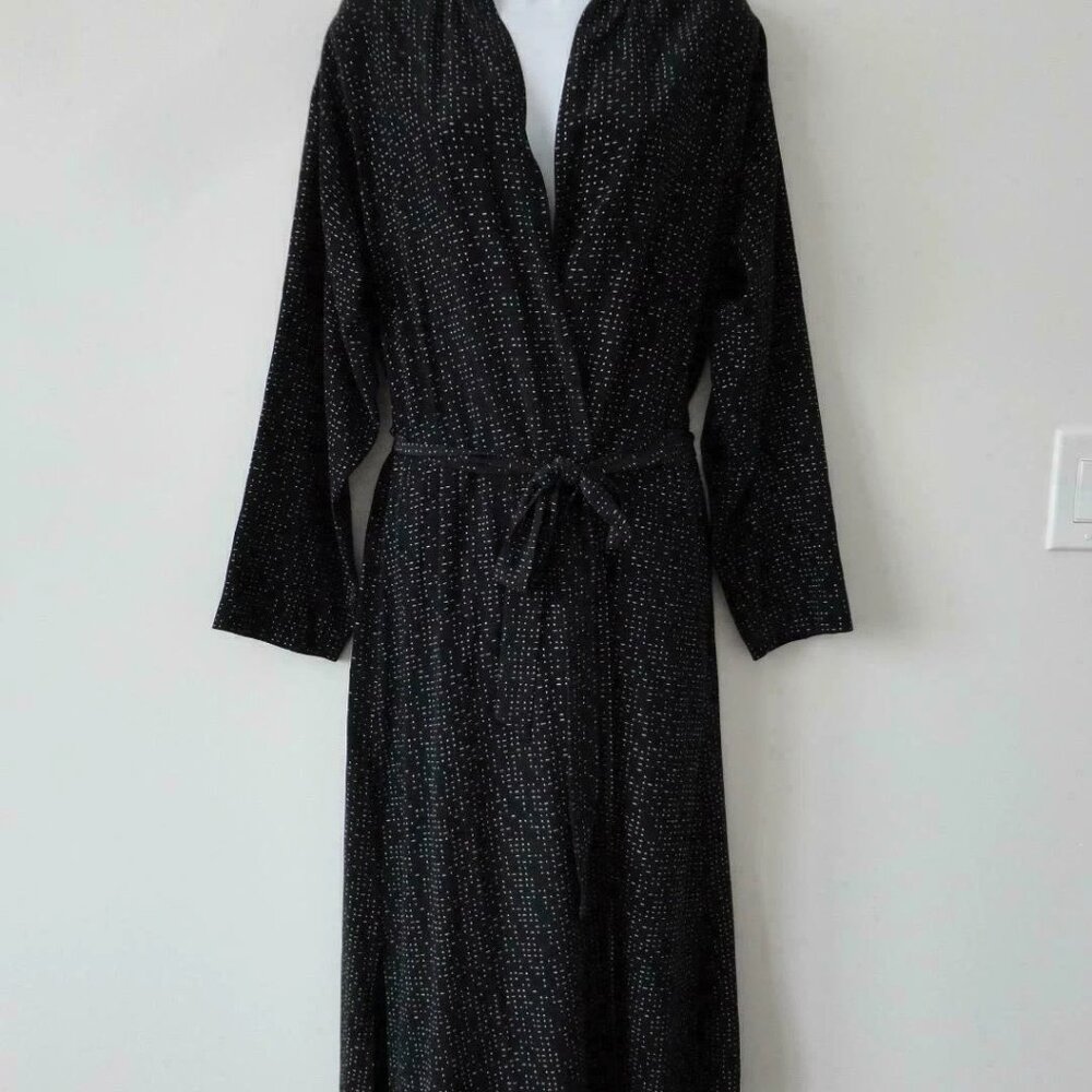 New EILEEN FISHER Black Morse Code Tencel Viscose Kimono Jacket Medium